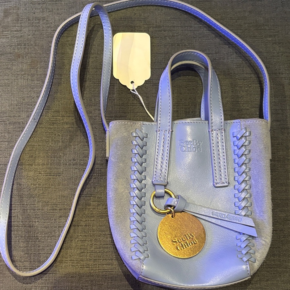 See By Chloe Light Blue Mini Bag with Gold Accent